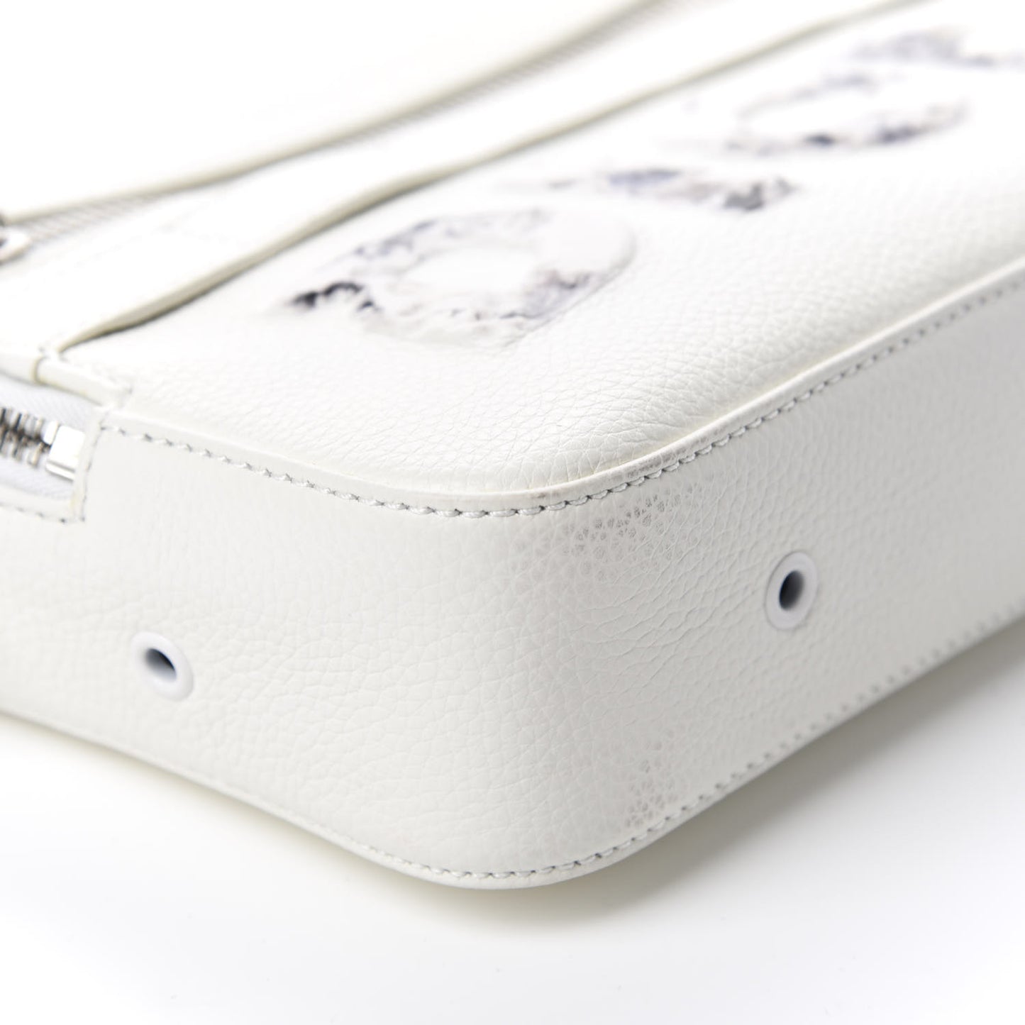 X DANIEL ARSHAM Grained Calfskin Safari Messenger Bag White