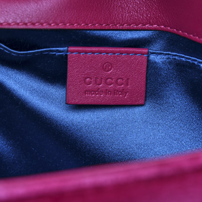 Gucci Velvet Matelasse Mini GG Marmont Shoulder Bag Fuchsia Violet Cyclamen 10 of 13