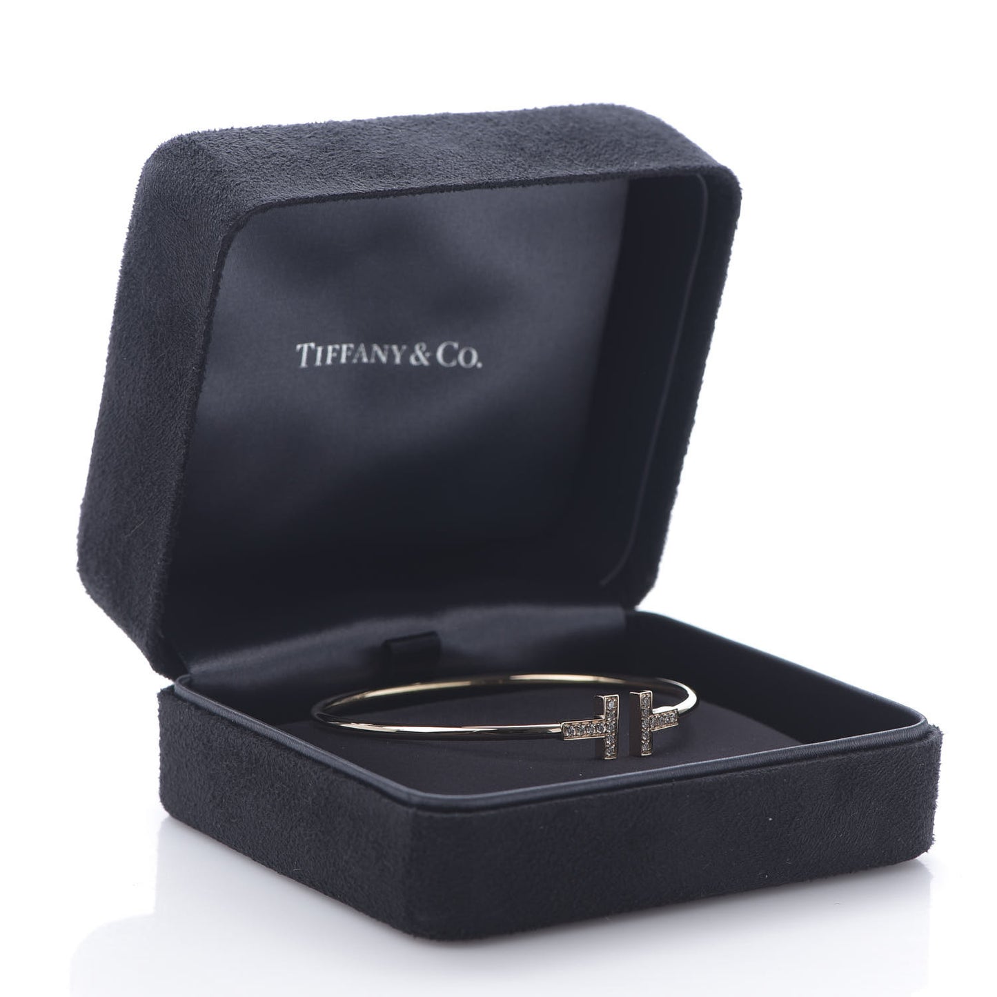 18K Rose Gold Diamond T Wire Bracelet