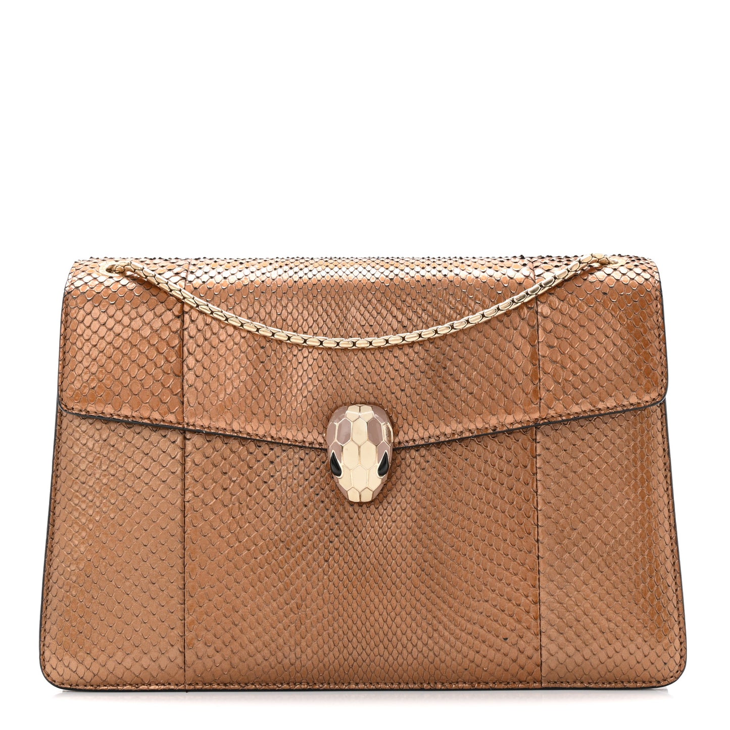 Metallic Snakeskin Serpenti Forever Medium Shoulder Bag Gold