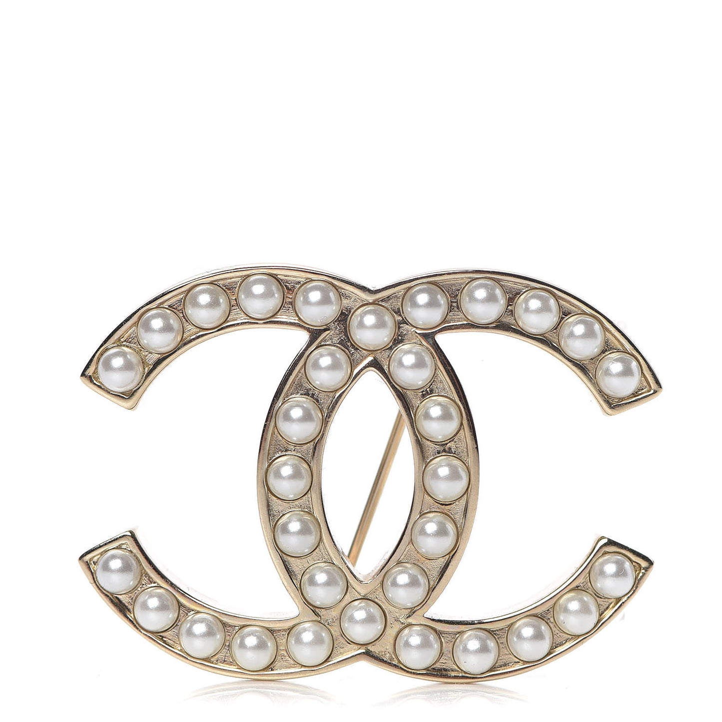 Pearl CC Brooch Gold