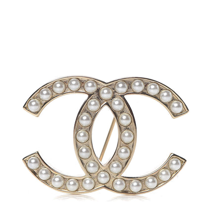 Chanel Pearl CC Brooch Gold 1 of 5