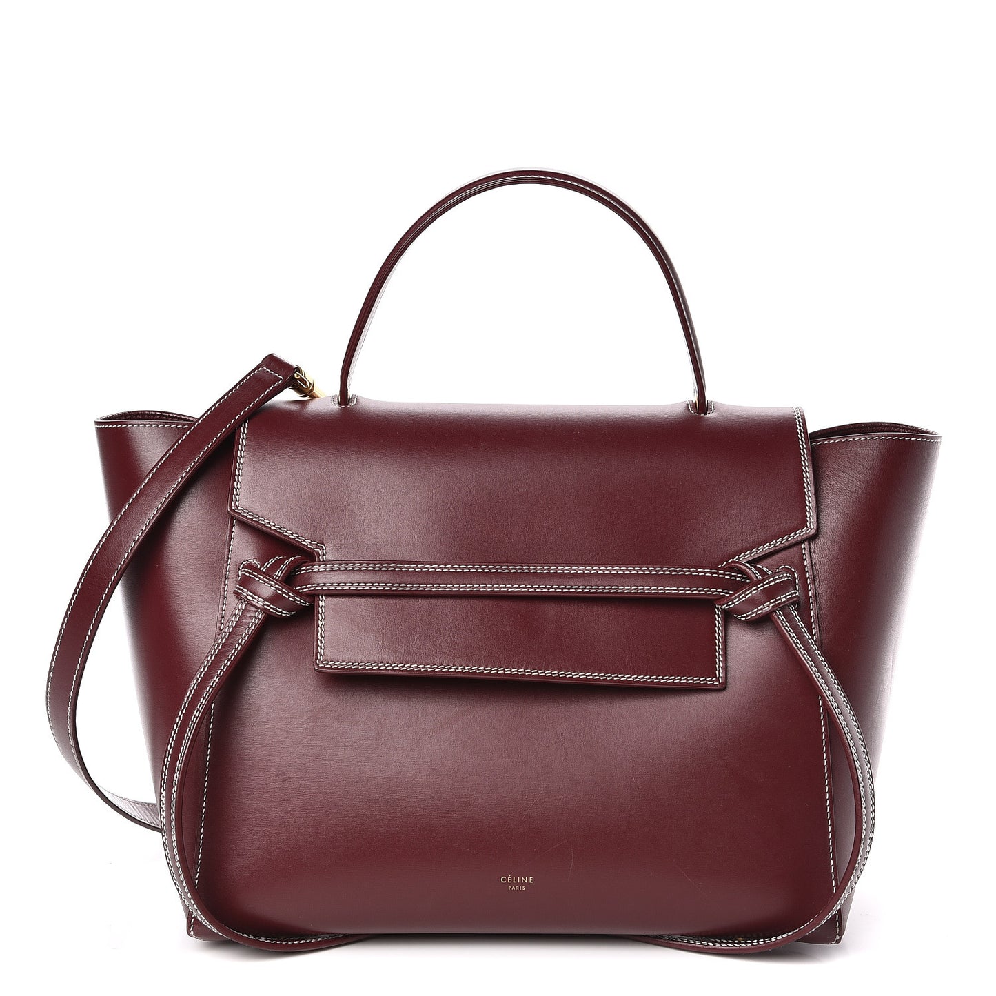 Natural Calfskin Mini Belt Bag Burgundy