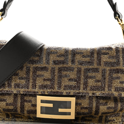 Fendi Vitello King Beaded Zucca Baguette Mogano Panna Ebano 7 of 9