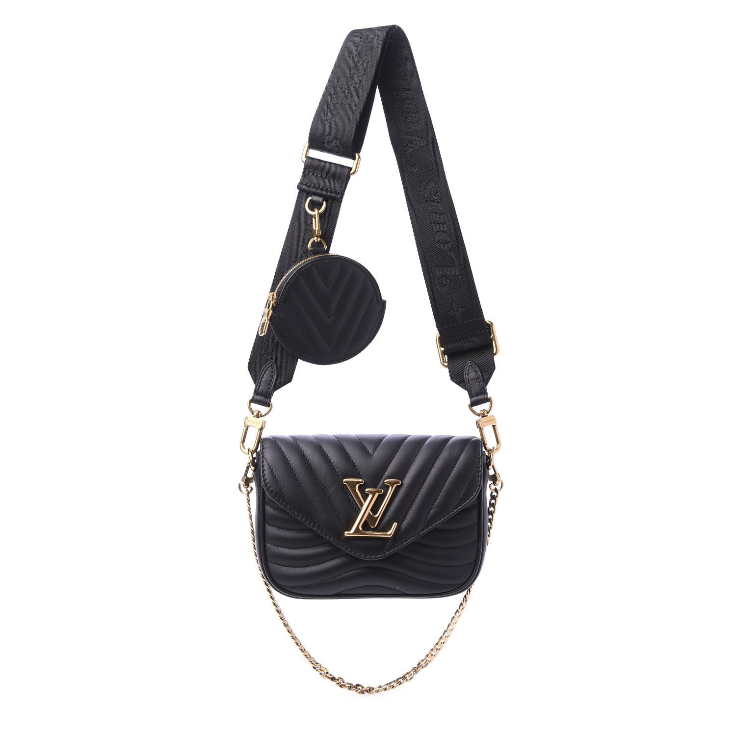 Louis Vuitton Calfskin New Wave Multi Pochette Black 1 of 9