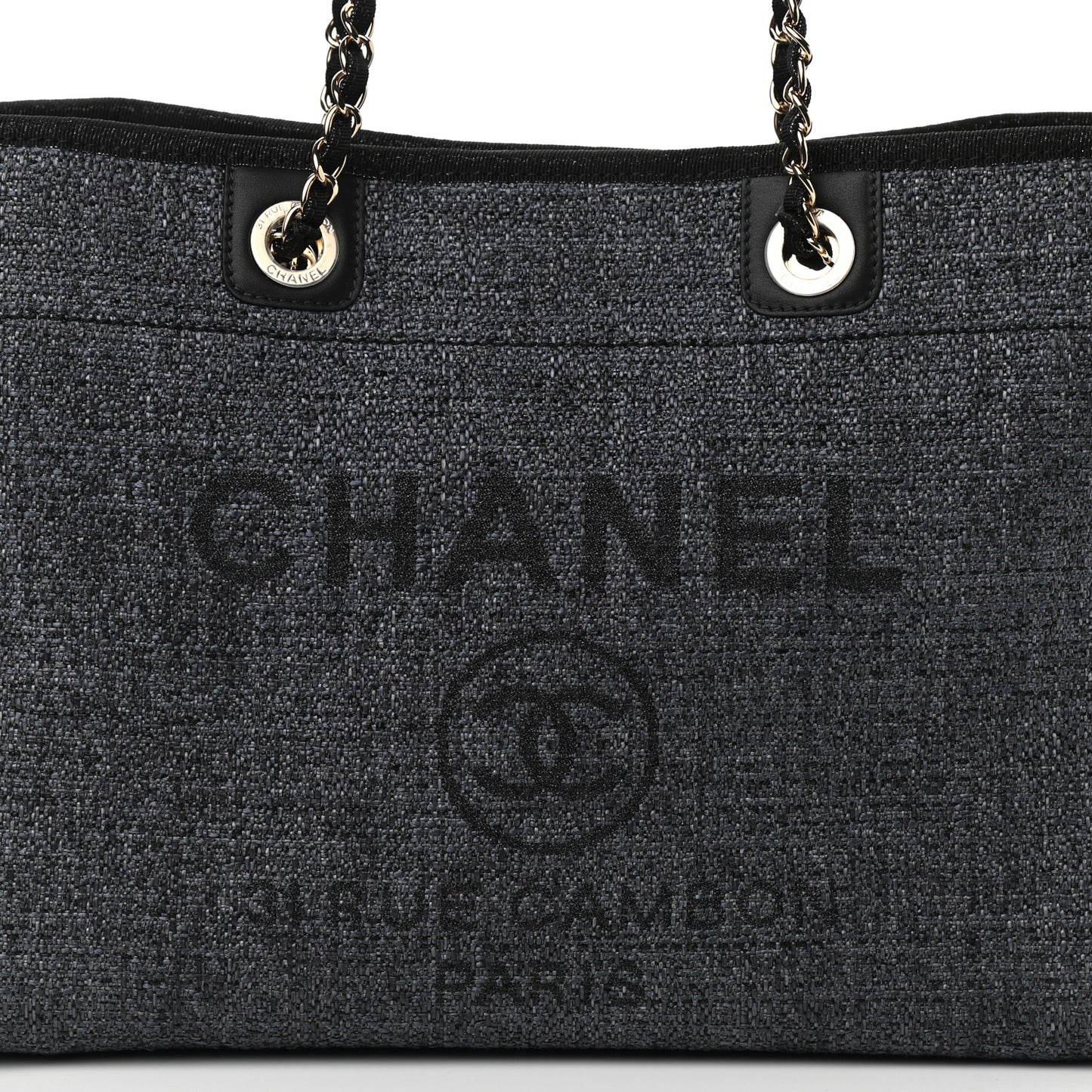 Lurex Boucle Small Deauville Tote Grey