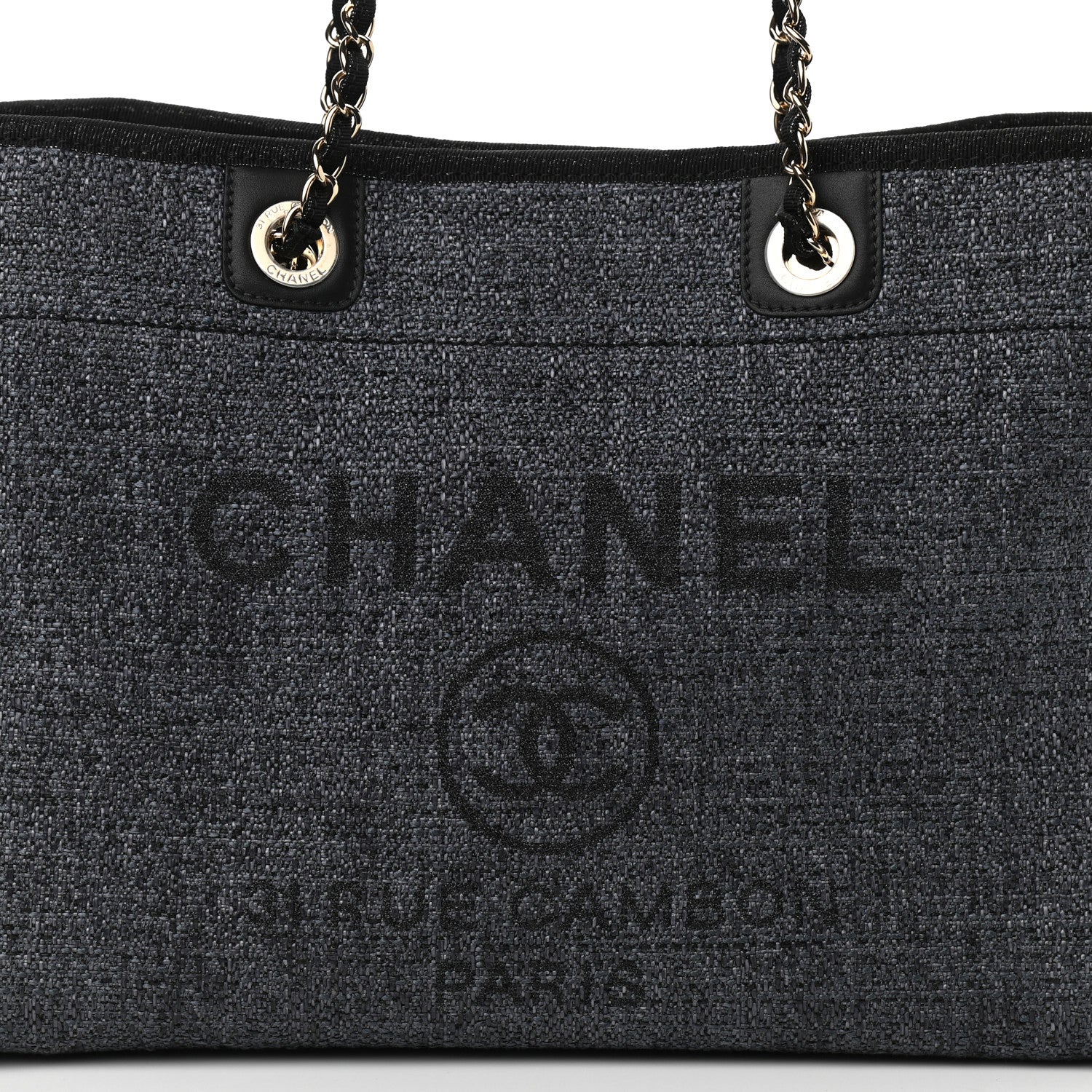 Chanel Lurex Boucle Small Deauville Tote Grey 8 of 10