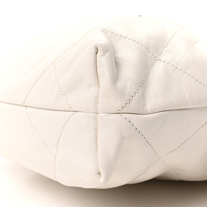 Chanel Shiny Calfskin Quilted Small Chanel 22 White Black 11 of 11