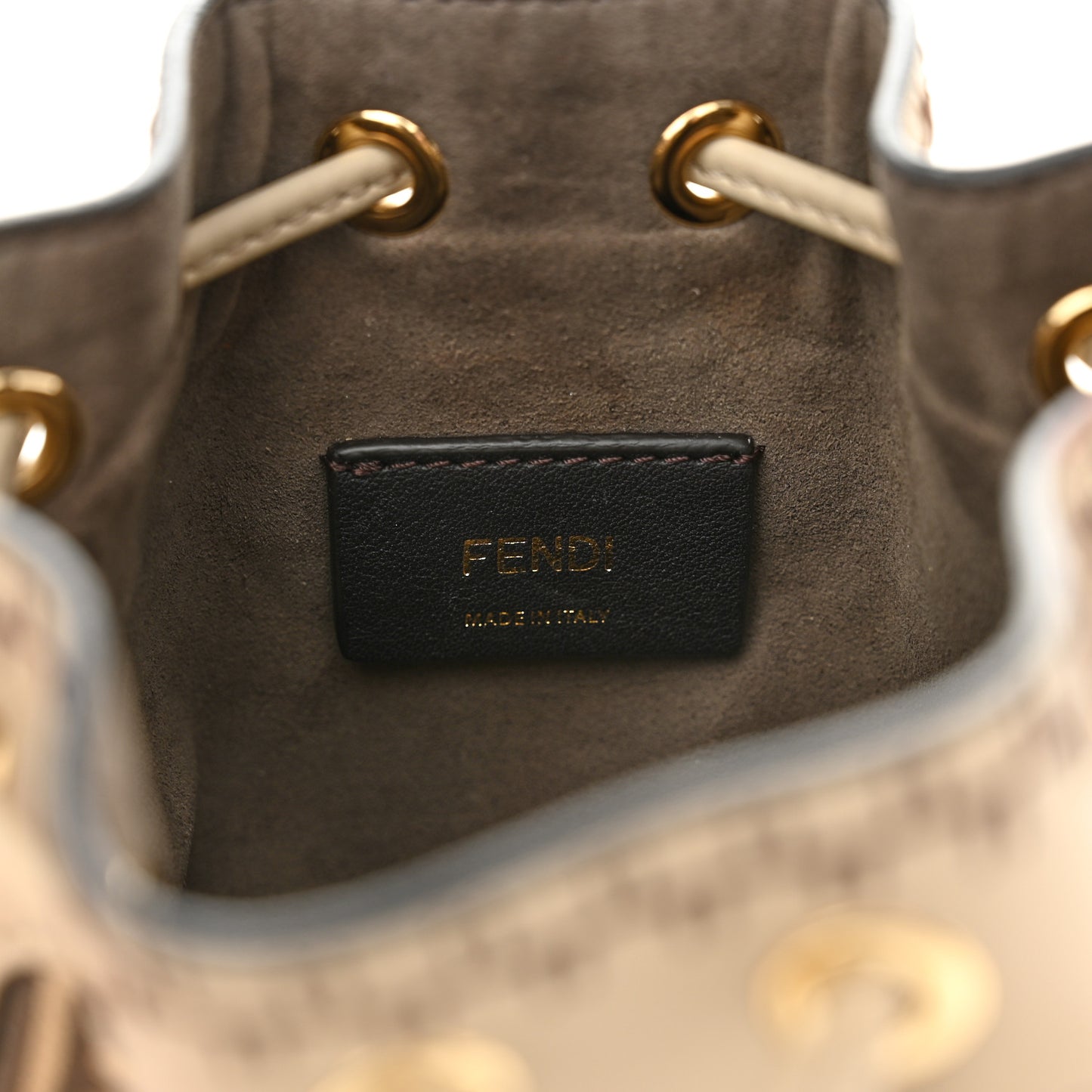 Suede Vitello Grace F is Fendi Micro FF Mini Mon Tresor Bucket Bag Nude Spring Maya