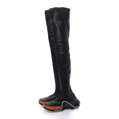 Louis Vuitton Lambskin LV Archlight Flat Thigh Boots 38 Black Orange 3 of 7