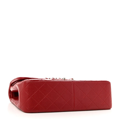 Chanel Caviar Quilted Jumbo Double Flap Dark Red 4 of 10