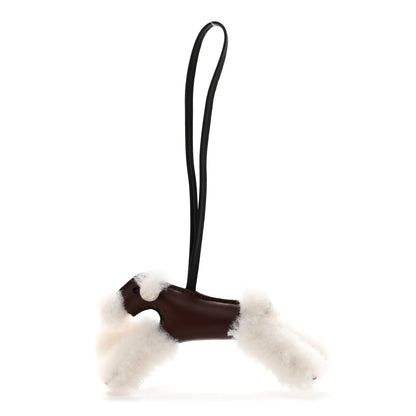 Hermes Milo Lambskin Shearling Budy Charm Chocolate Black 1 of 4