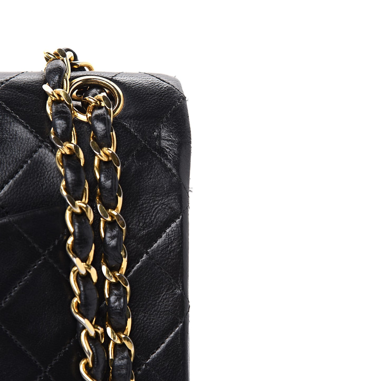 Lambskin Quilted Small Double Flap Black