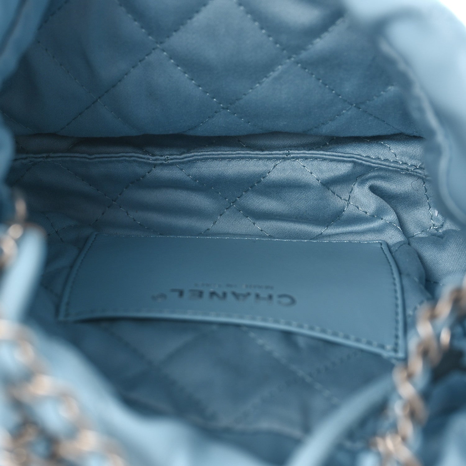 Chanel Shiny Calfskin Quilted Mini Chanel 22 Light Blue 5 of 10