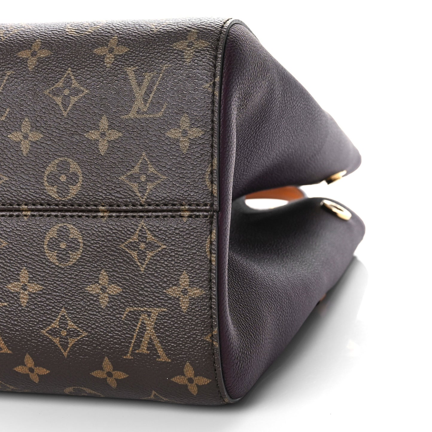 Calfskin Monogram Fold Tote MM Black Wine Cream