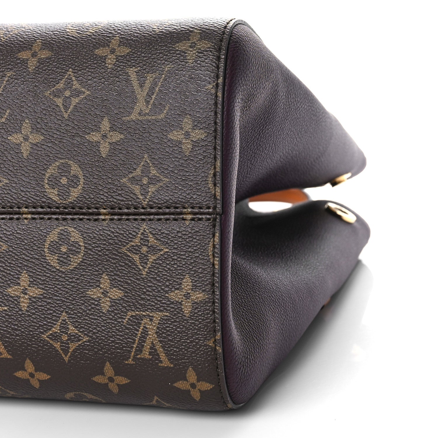 Louis Vuitton Calfskin Monogram Fold Tote MM Black Wine Cream 8 of 8