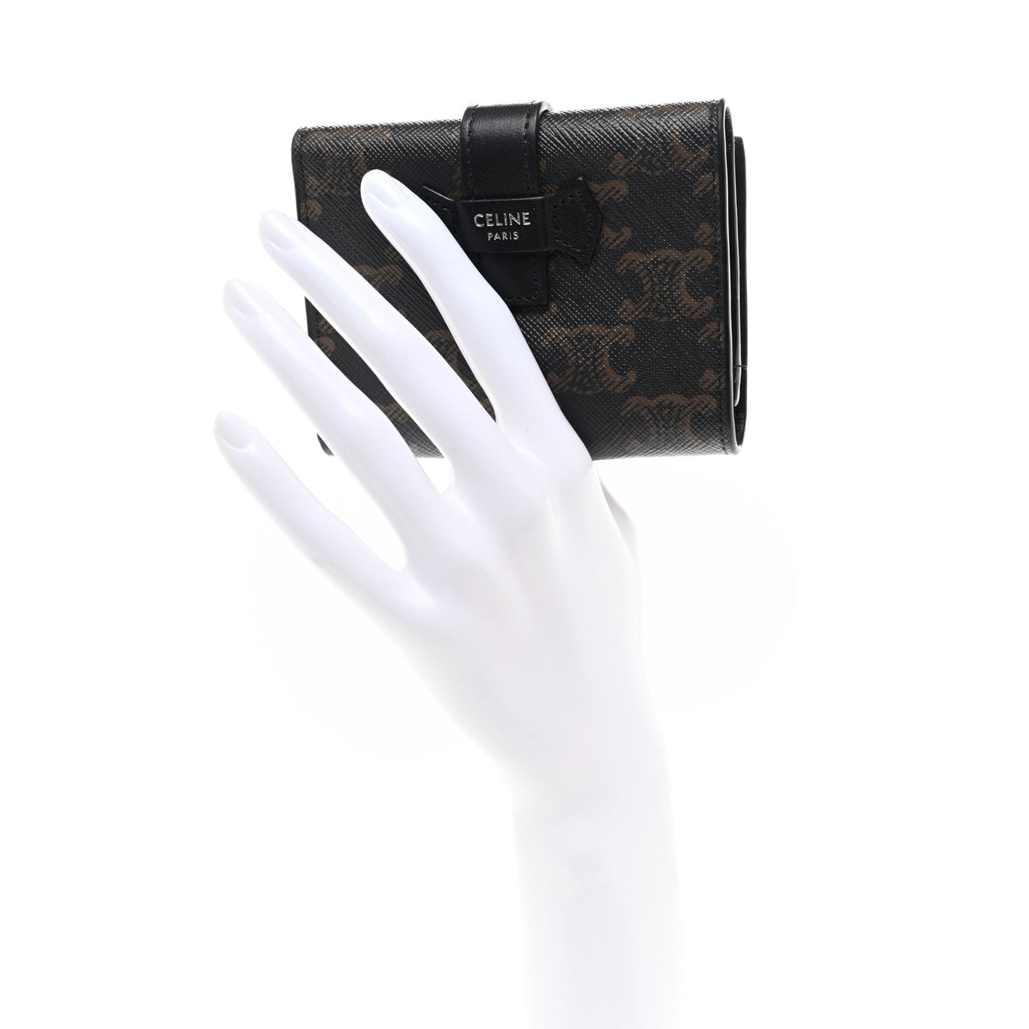 Canvas Triomphe Medium Strap Wallet Black