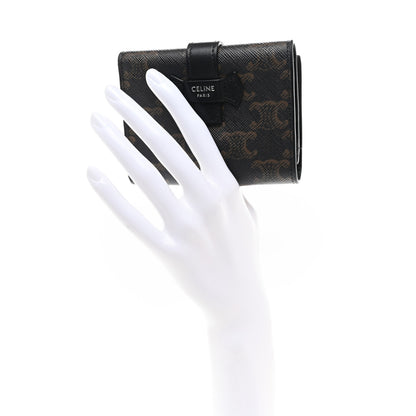 Celine Canvas Triomphe Medium Strap Wallet Black 2 of 8