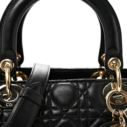 Christian Dior Lambskin Cannage Medium Lady Dior Black 8 of 10