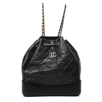 Chanel Aged Calfskin Quilted Small Gabrielle Backpack Black 1 of 10