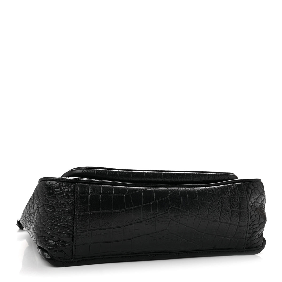 Saint Laurent Crocodile Embossed Lambskin Monogram Medium Niki Chain Satchel Black 4 of 12