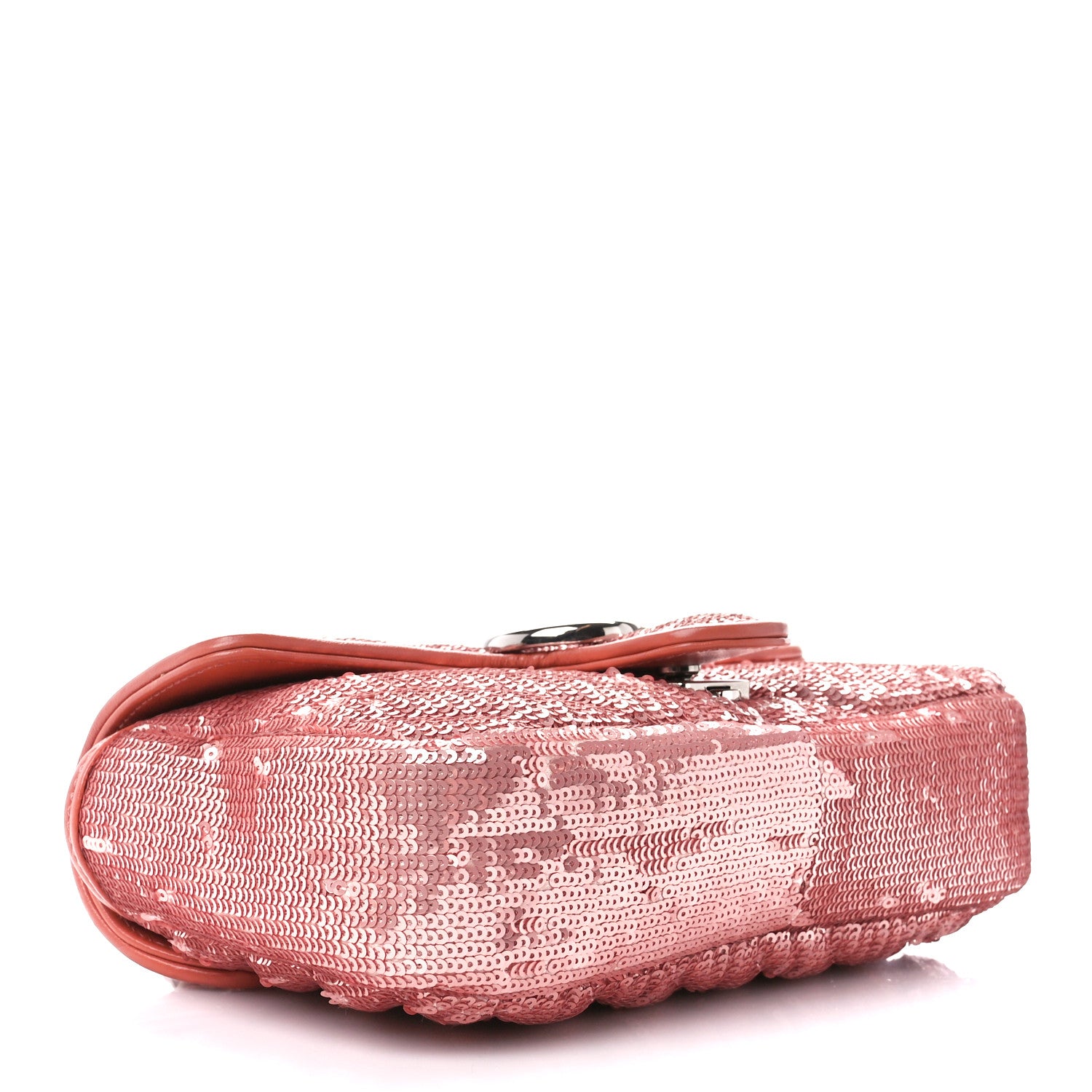 Gucci Sequin Matelasse Diagonal Mini GG Marmont Shoulder Bag Antique Rose Rosa Pale Pink 4 of 11