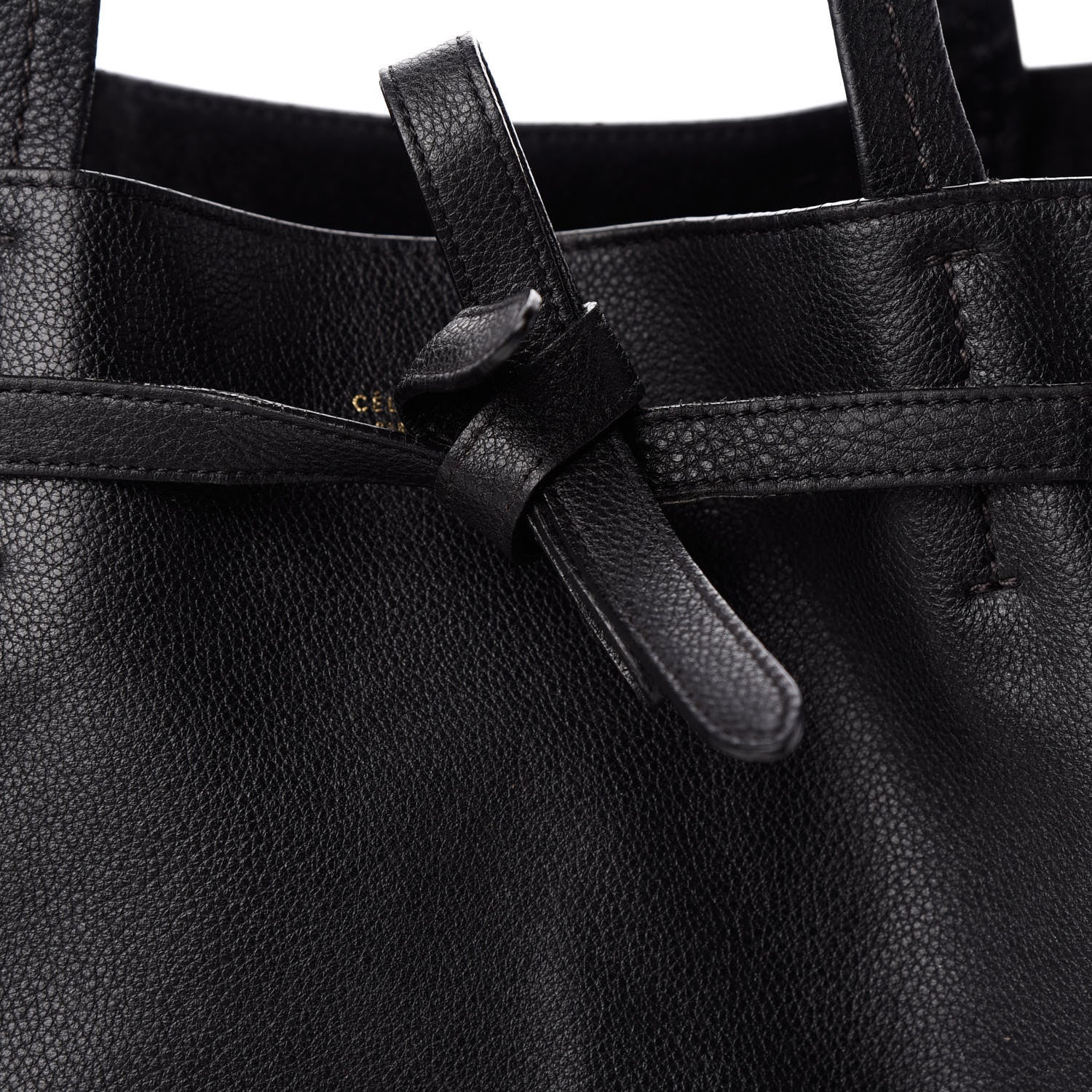 Celine Soft Grained Calfskin Small Belt Cabas Phantom Black 7 of 13