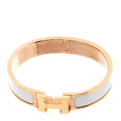Hermes Enamel Narrow Clic Clac H Bracelet PM White 4 of 5