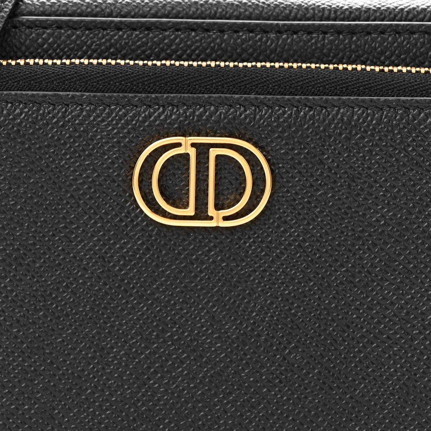 Grained Calfskin Caro Double Pouch Black
