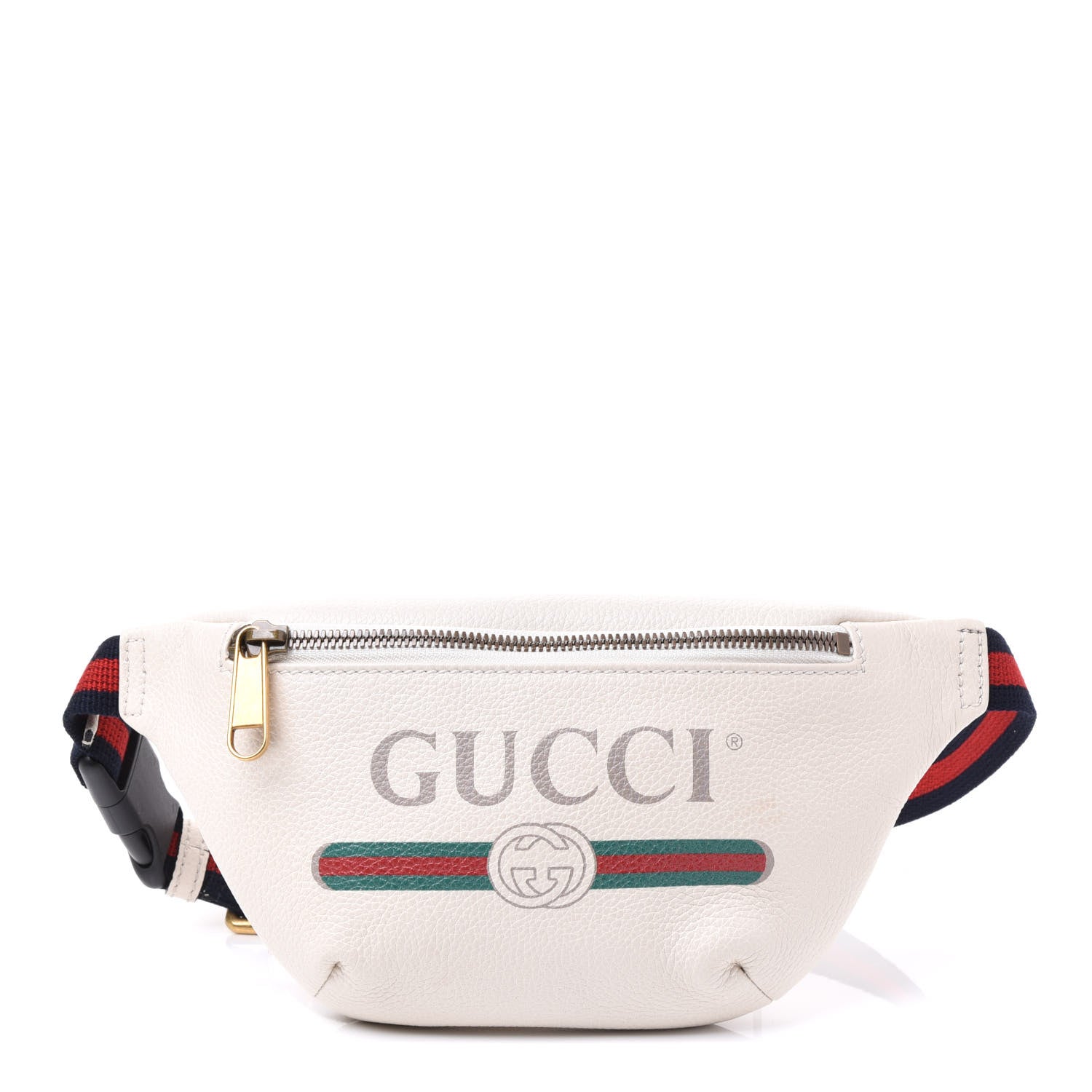 Gucci Grained Calfskin Small Logo Belt Bag White 1 of 9