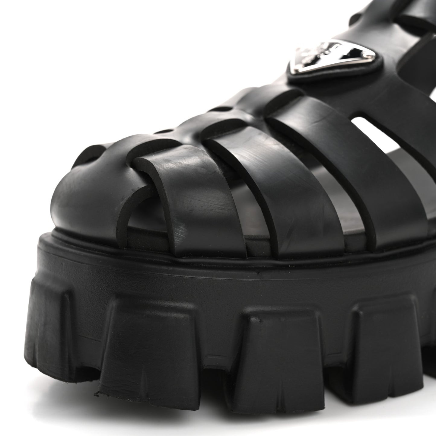 Foam Rubber Triangle Logo Monolith 55mm Cage Sandals 38 Black