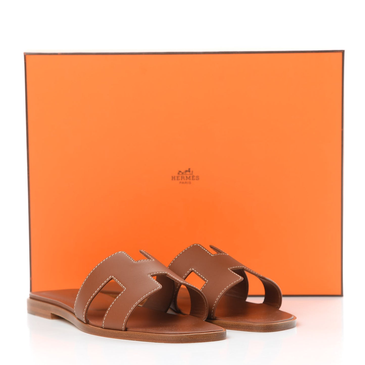 Box Calfskin Oran Sandals 37 Gold