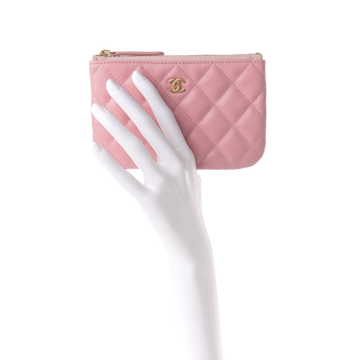 Chanel Lambskin Quilted Small Cosmetic Case Pink 2 of 7