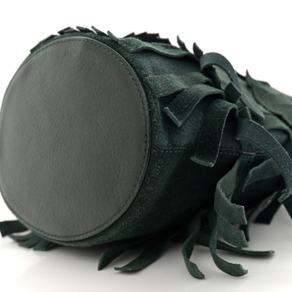 Burberry Suede Fringe Mini Bucket Bag Dark Forest Green 9 of 9