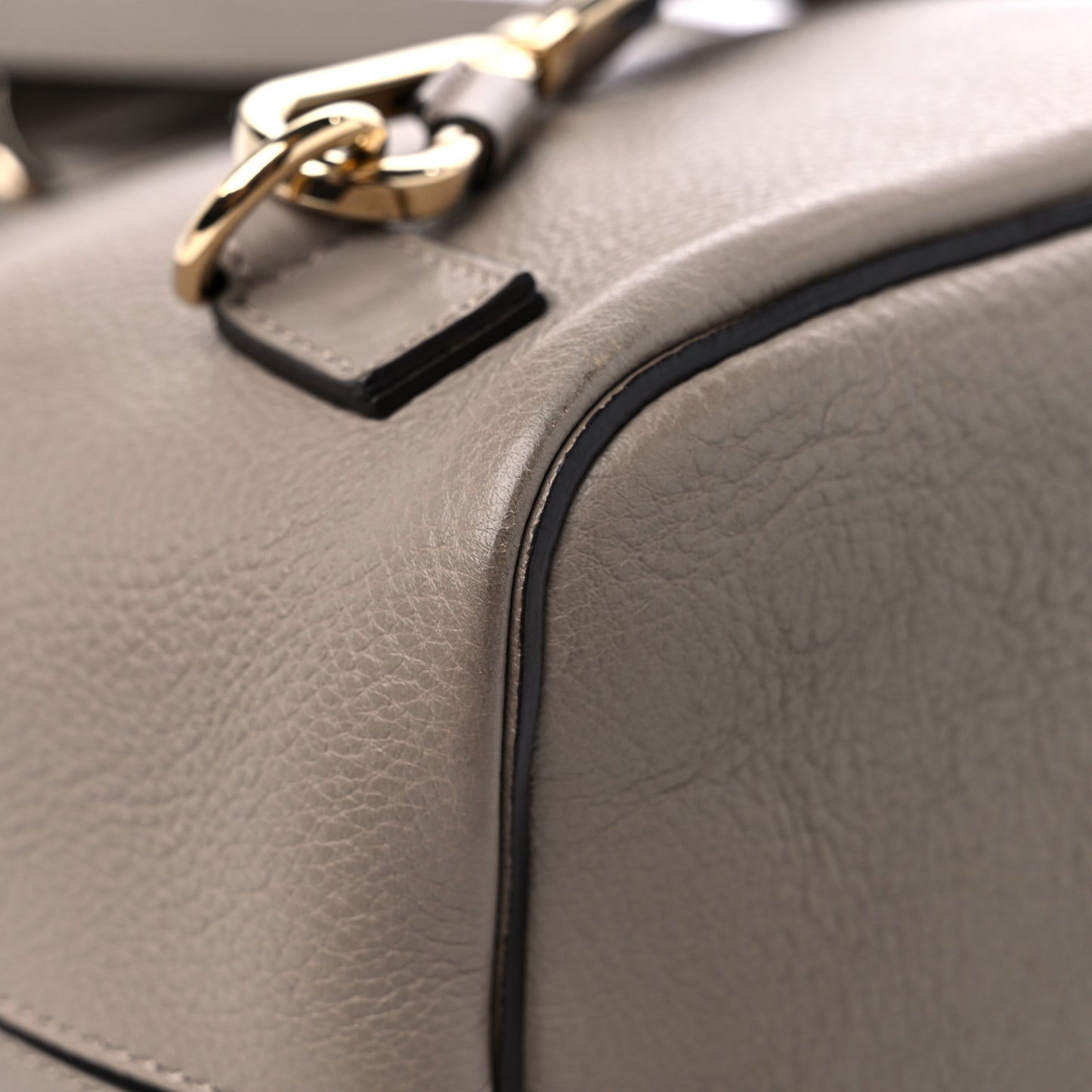 Suede Calfskin Small Faye Backpack Motty Grey