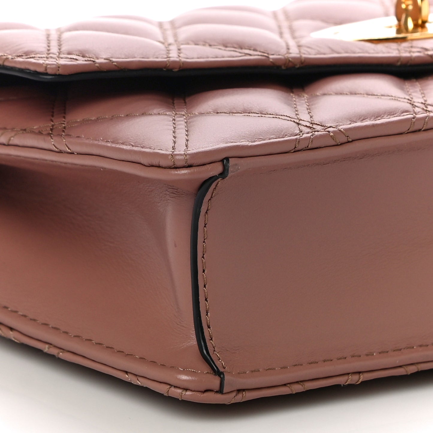 Smooth Calfskin Quilted Small Darley Shoulder Bag Dark Blush