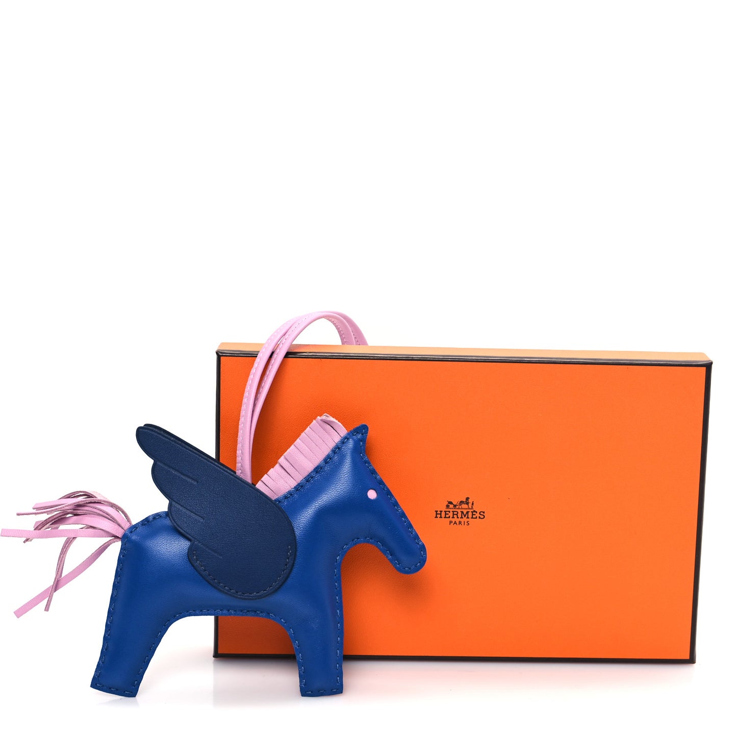 Milo Lambskin Grigri Rodeo Pegase Horse Bag Charm MM Bleu France Mauve Sylvestre Bleu Saphir