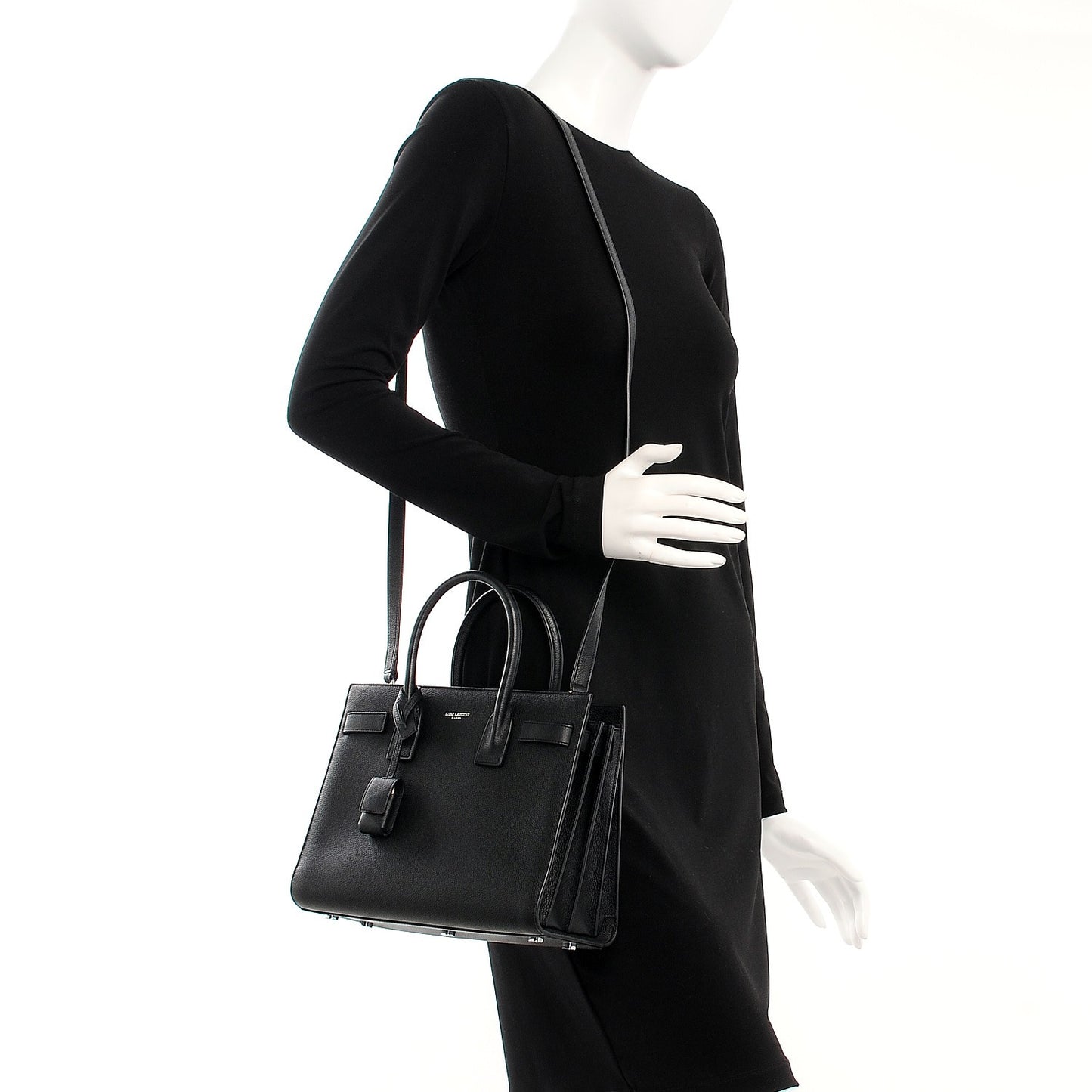 Grained Calfskin Nano Sac De Jour Black