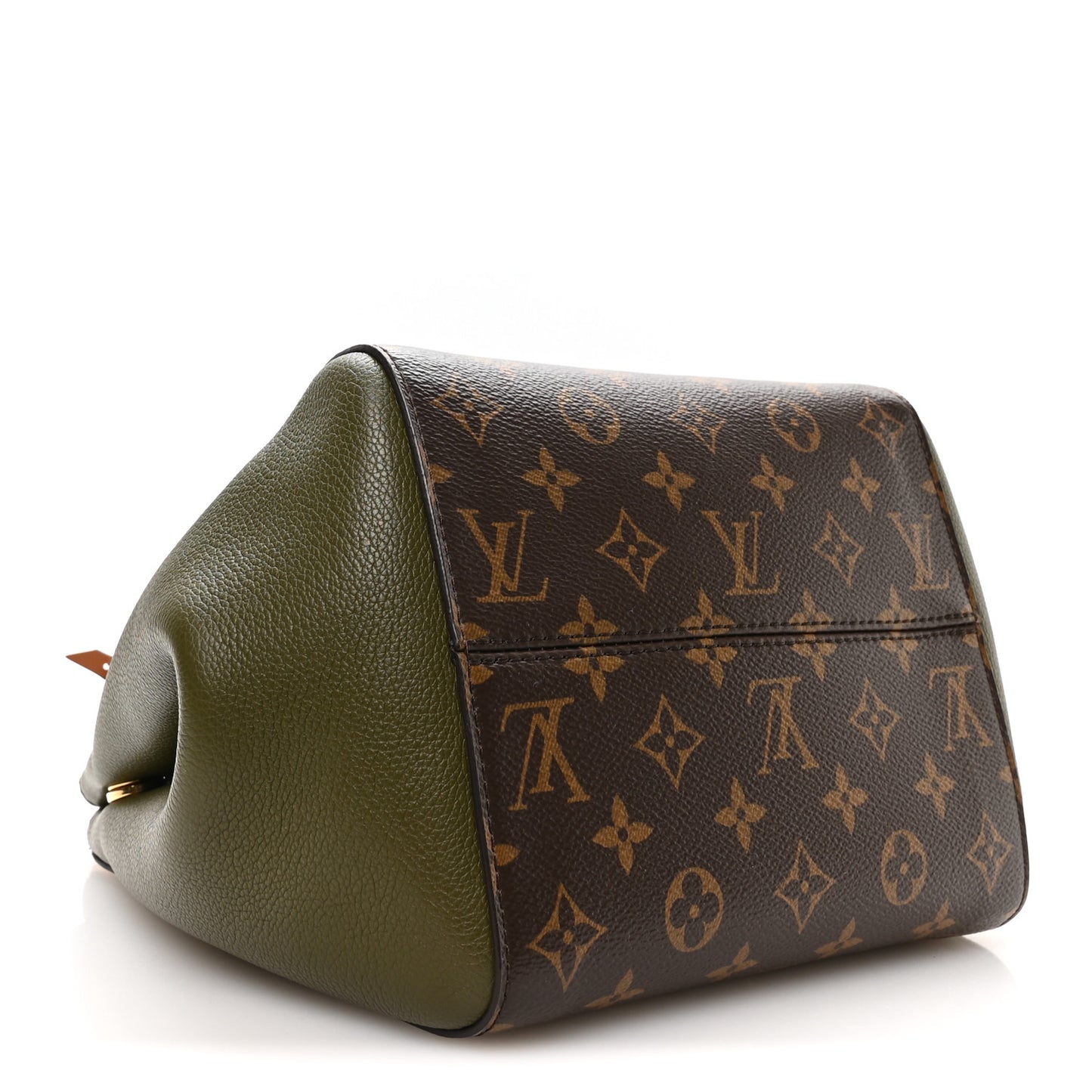 Calfskin Monogram Fold Tote PM Cream Khaki Black