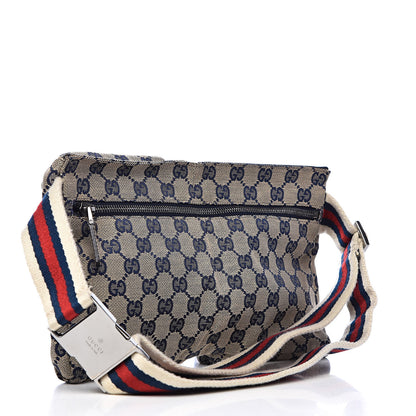 Gucci GG Monogram Web Double Pocket Belt Bag Navy 3 of 11