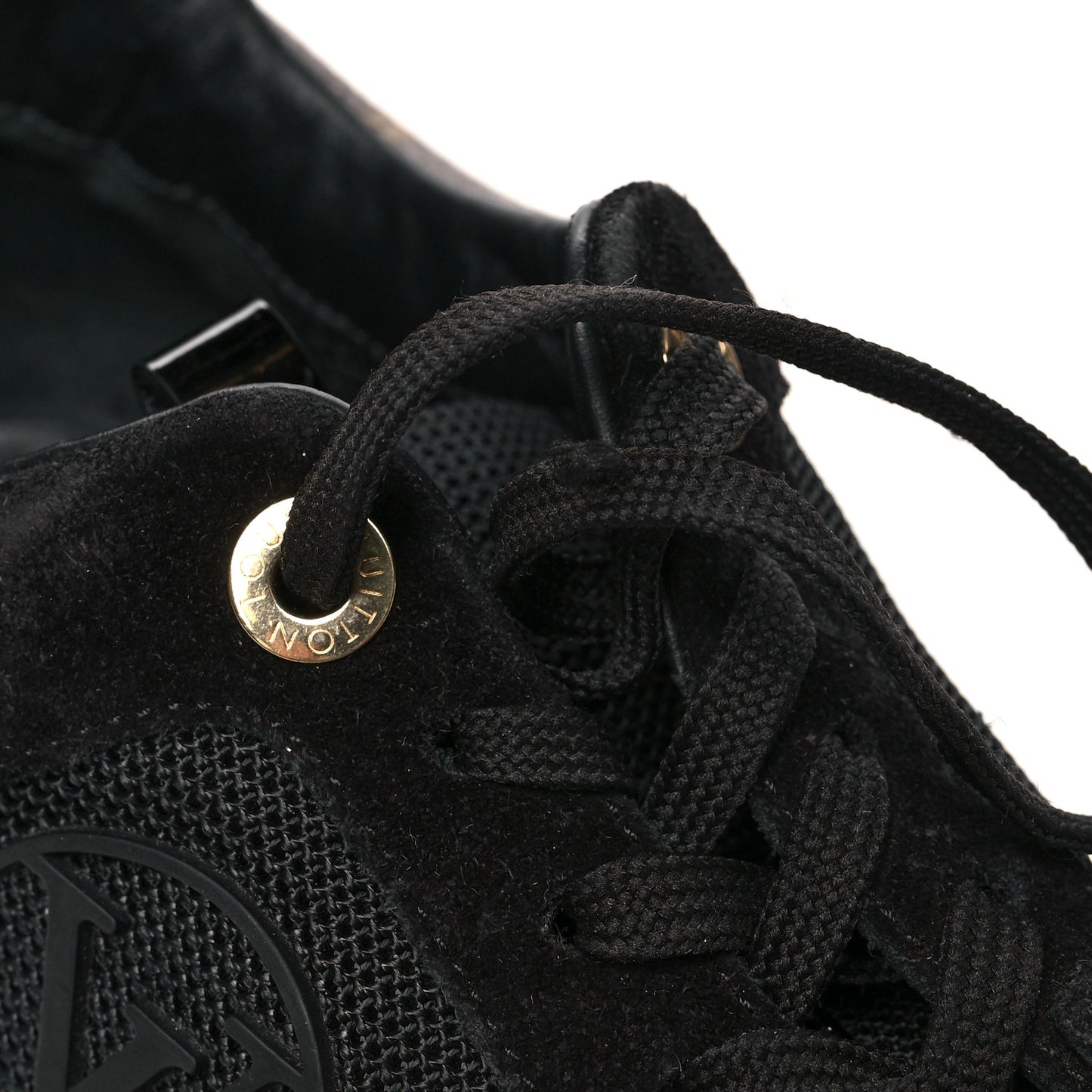 Suede Monogram Run Away Sneakers 36.5 Black