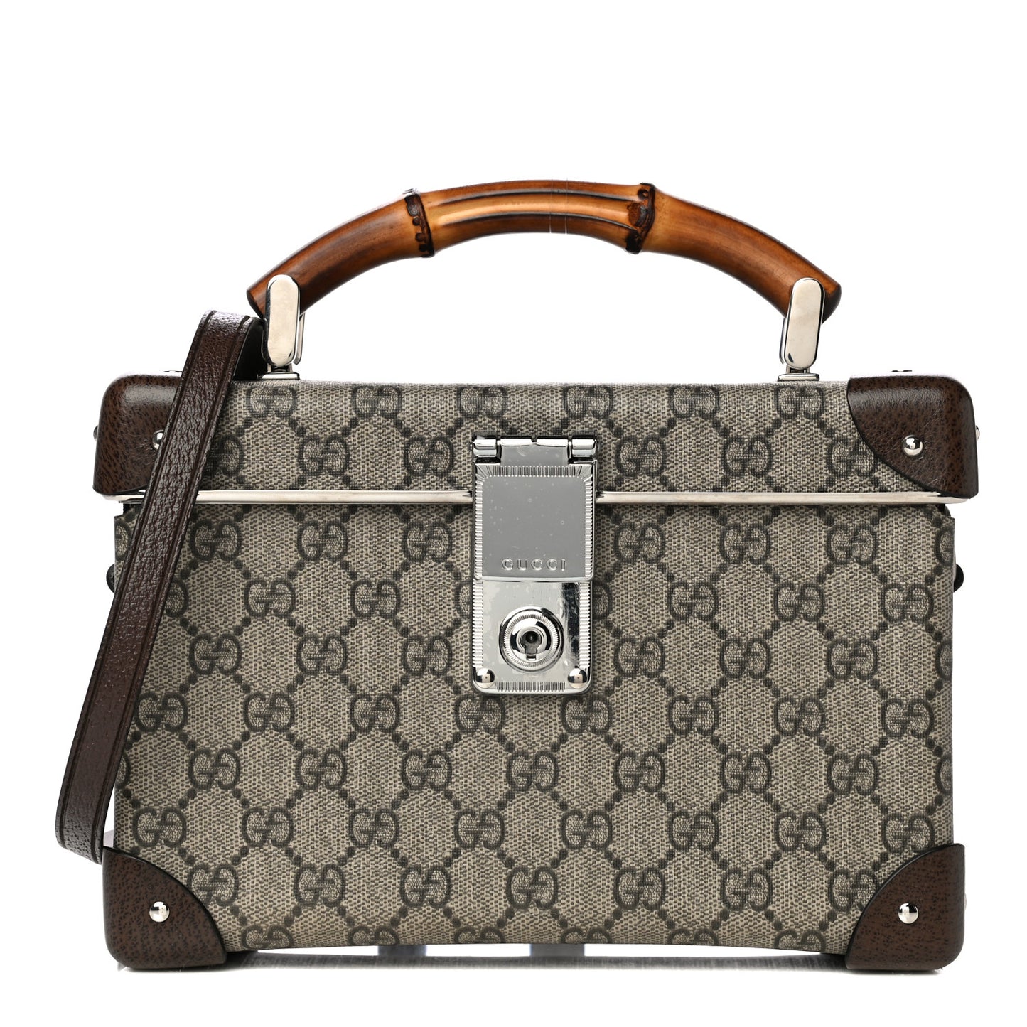 GG Supreme Monogram Globe-Trotter Beauty Case Brown