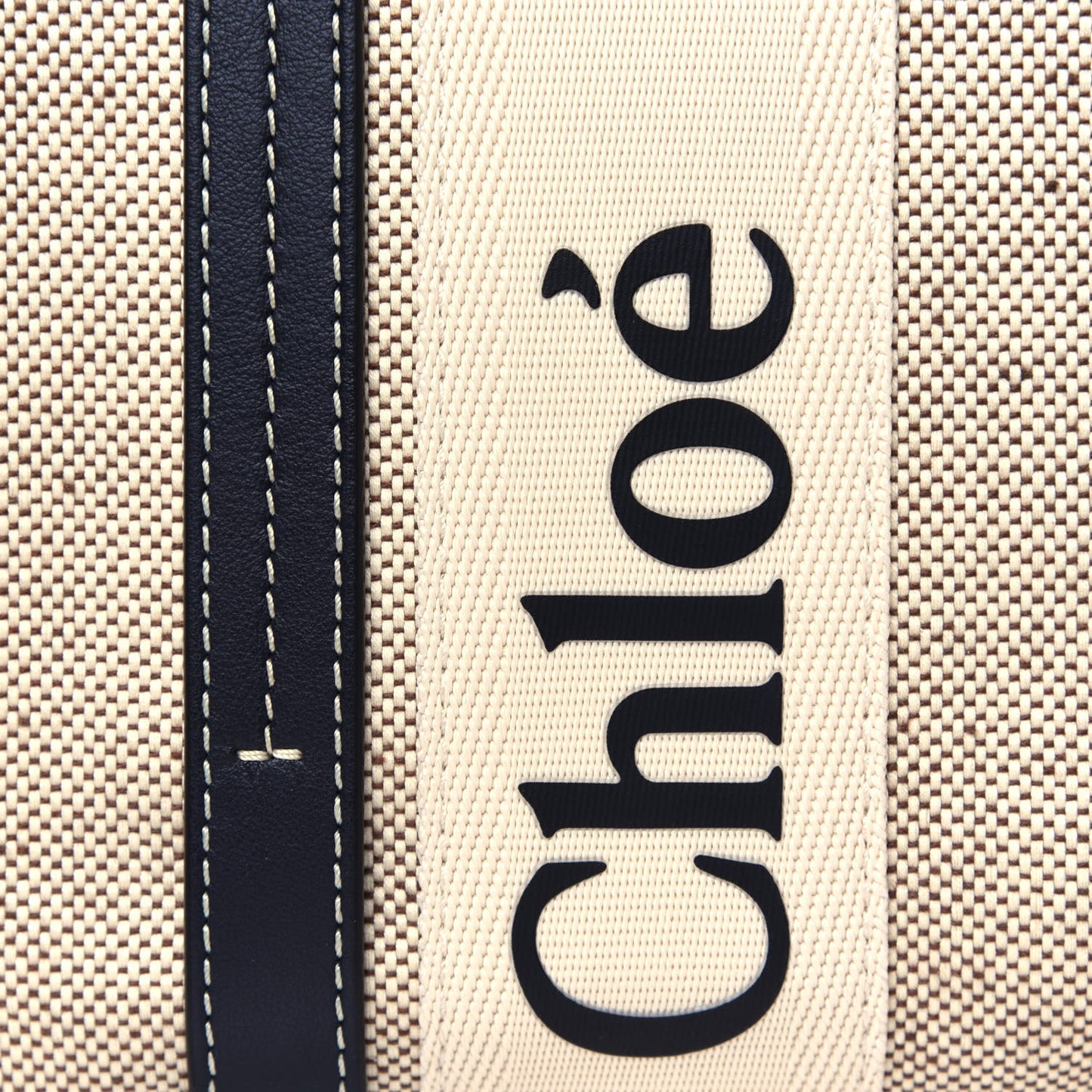 Cotton Calfskin Small Woody Ribbon Tote White Blue