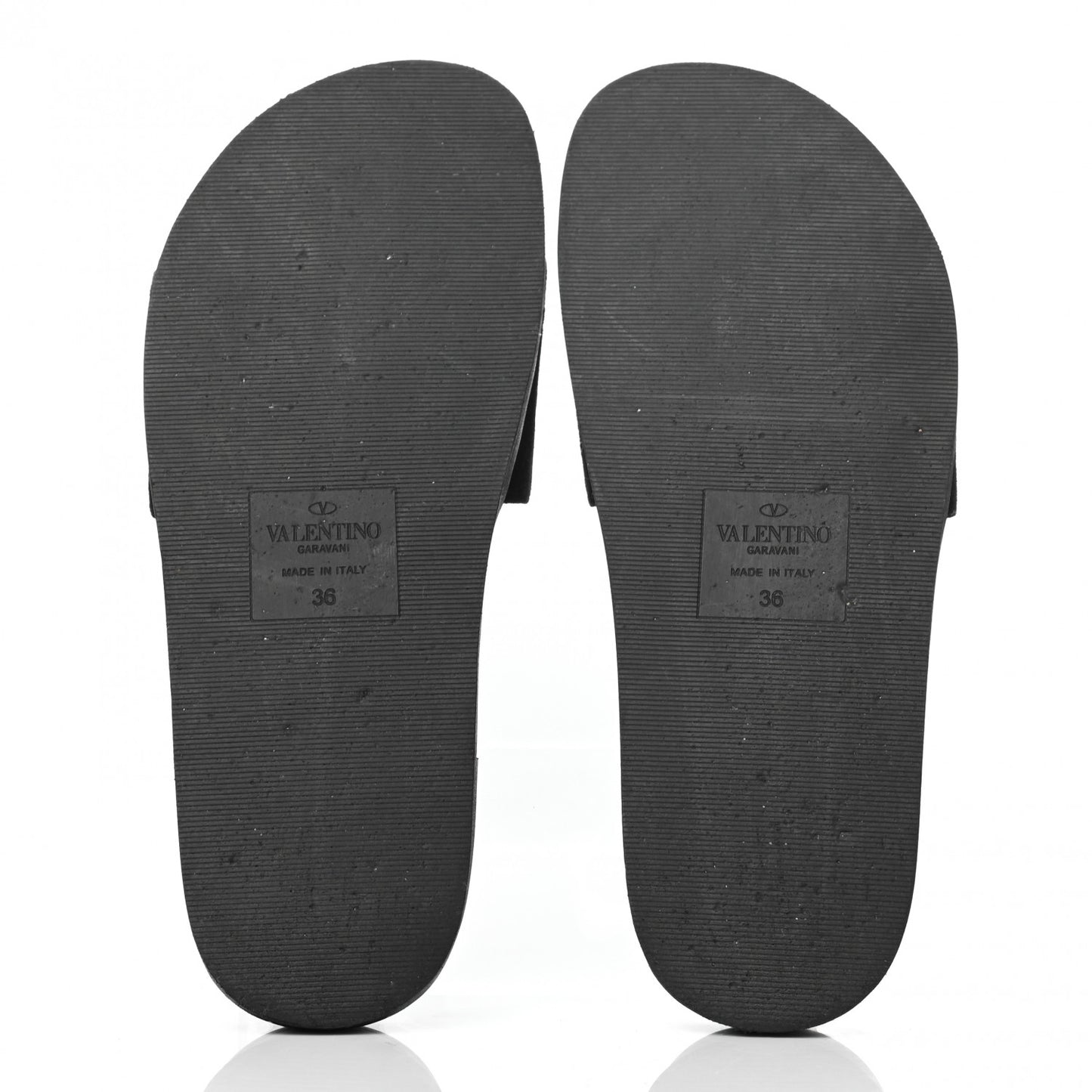 Suede Chain Flat Slide Sandals 36 Black