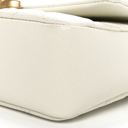 Chanel Shiny Caviar Quilted Small Chain Melody Flap White 10 of 11