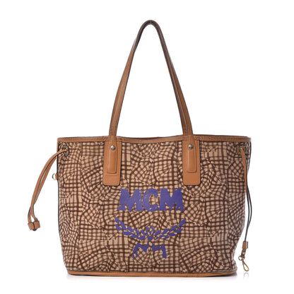 MCM Visetos Medium Liz Reversible Shopper Tote Cognac 4 of 28