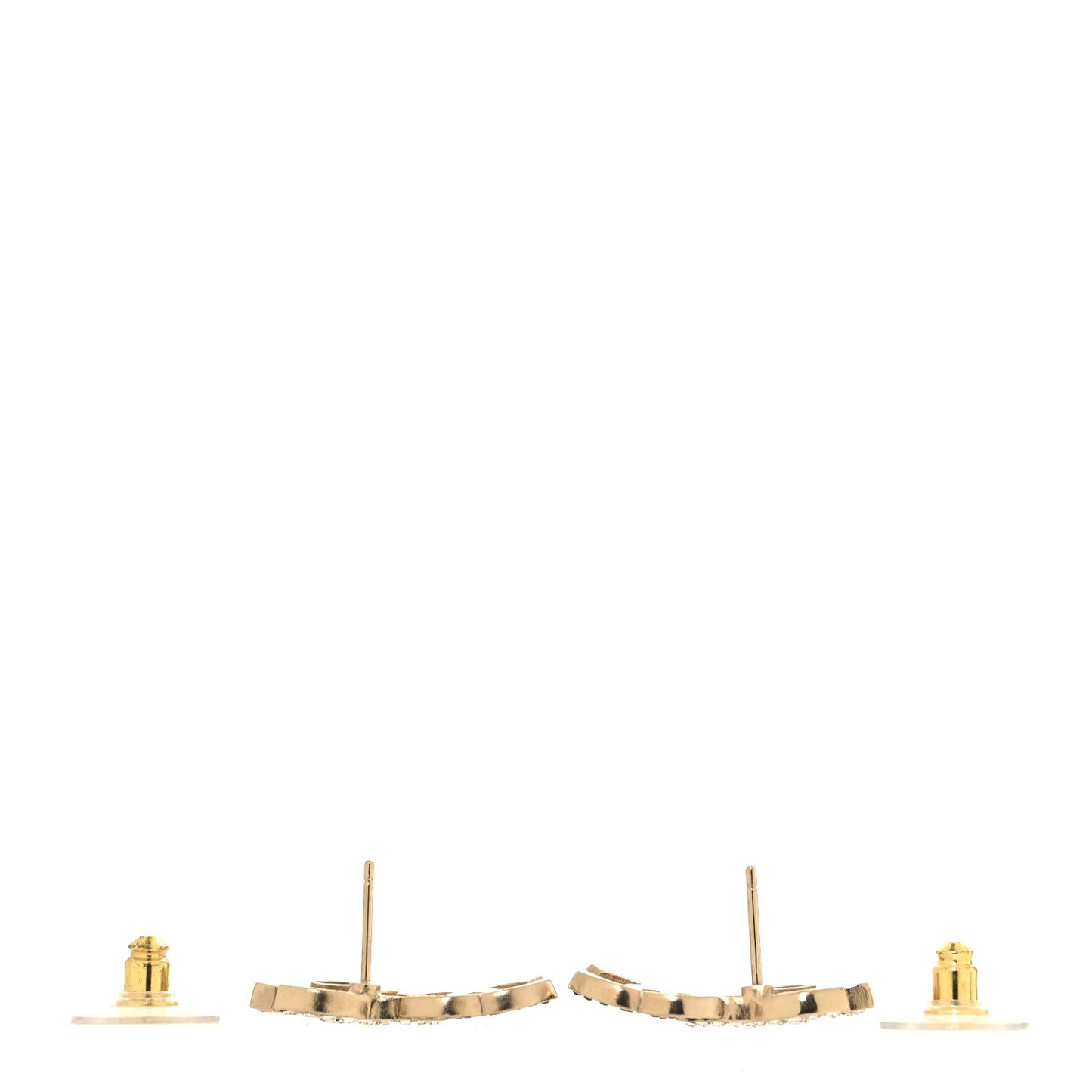 Crystal Double CC Earrings Gold Black