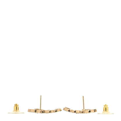 Chanel Crystal Double CC Earrings Gold Black 3 of 5