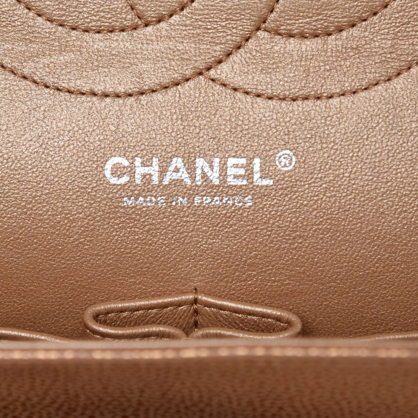 Metallic Caviar Quilted Jumbo Double Flap Copper