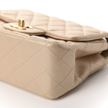 Chanel Metallic Lambskin Quilted Mini Square Flap Light Gold 7 of 11